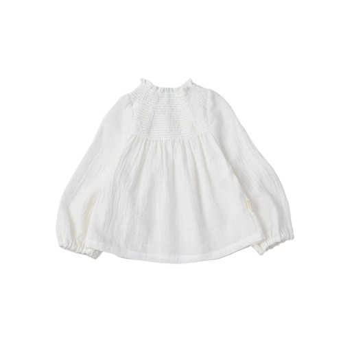 blouse 1 shirring white - 마르마르